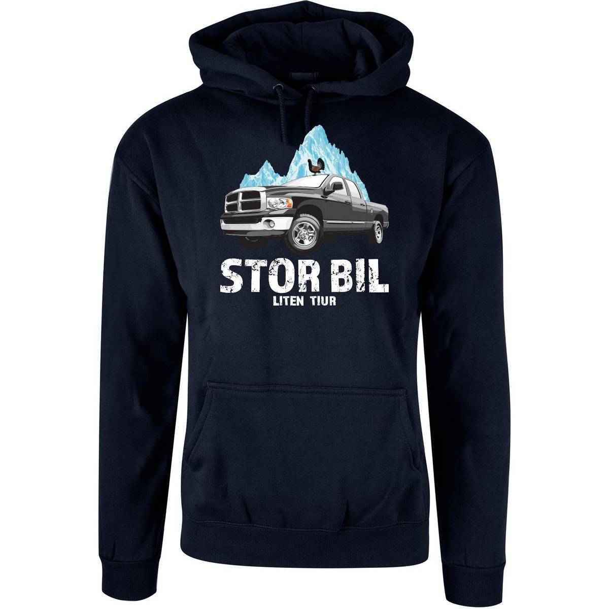 Stor Bil Liten Tiur Hettegenser