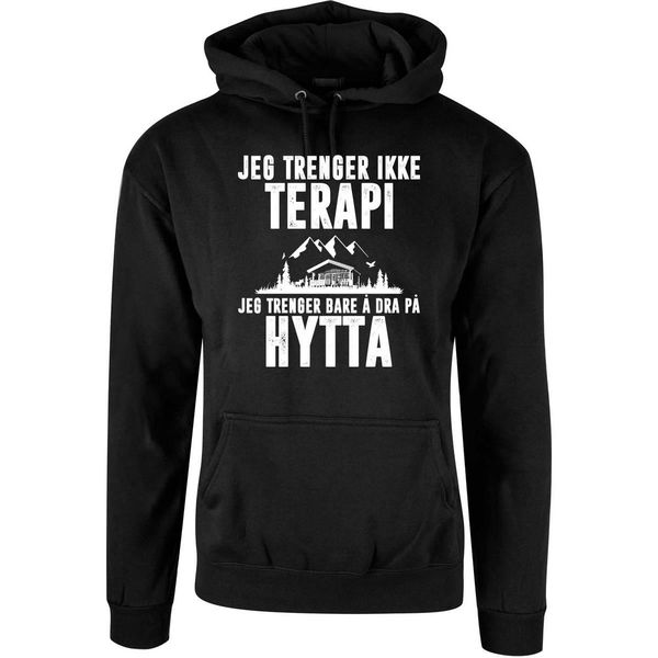 Hovedbilde OUTLET - Terapi Hytta Hettegenser - Sort - XL