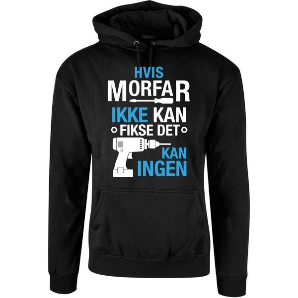 Hovedbilde OUTLET - Morfar Fikse Hettegenser - Sort - 2XL